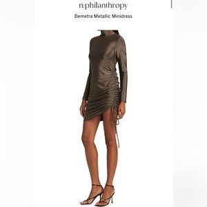 black gold metallic ruched dress new years valentines cute birthday love sexy